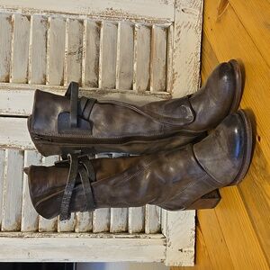 FREEBIRD By Steven Caden Taupe Grey Leather Boots